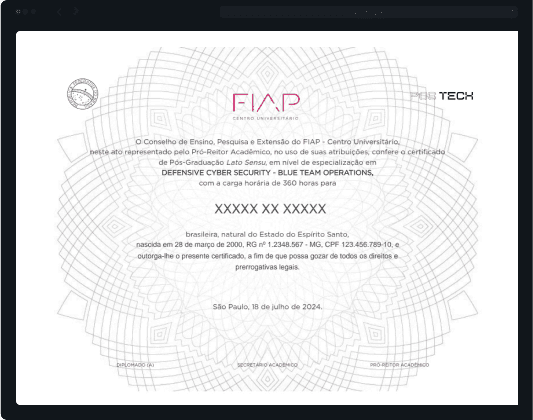 Prévia da trilha de aprendizado da Pós Tech com certificados por fase.
